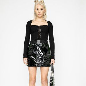 nwt I.AM.GIA Edam Skirt mini vinyl liquid leather